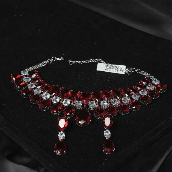 Royal Ruby Ad Choker Necklace Set