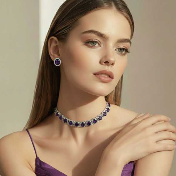 Midnight Amethyst Elegance Bracelet Set