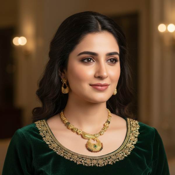 1 Gram Gold Traditional Necklace Set