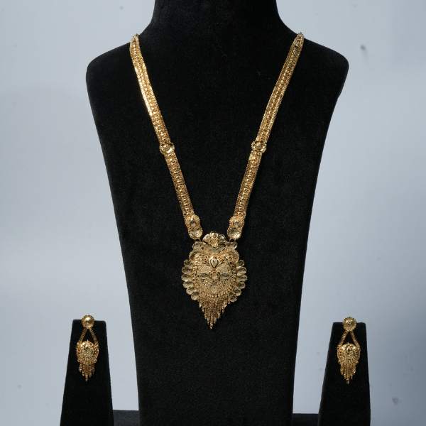 Regal Bloom Antique Gold Haram Set
